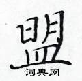 黃華生寫的硬筆楷書盟