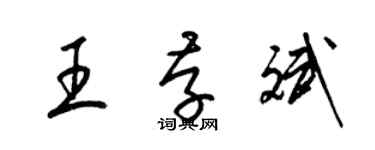 梁錦英王存斌草書個性簽名怎么寫