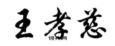 胡問遂王孝慈行書個性簽名怎么寫