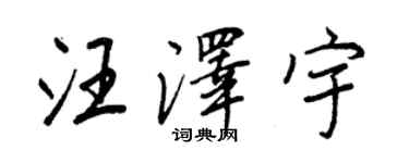 王正良汪澤宇行書個性簽名怎么寫