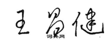 駱恆光王昌健草書個性簽名怎么寫