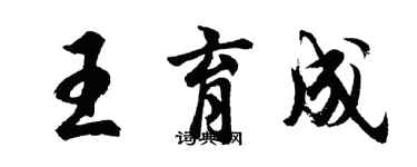 胡問遂王育成行書個性簽名怎么寫