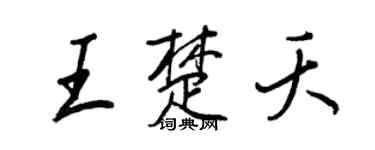 王正良王楚夭行書個性簽名怎么寫