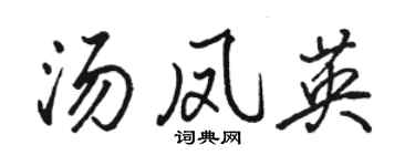 駱恆光湯鳳英行書個性簽名怎么寫