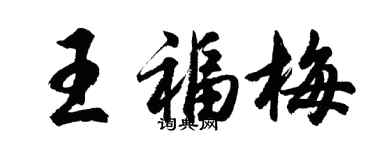 胡問遂王福梅行書個性簽名怎么寫