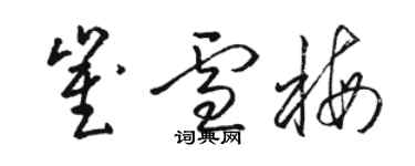 駱恆光崔雪梅草書個性簽名怎么寫