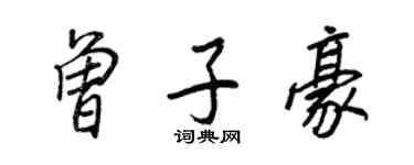 王正良曾子豪行書個性簽名怎么寫