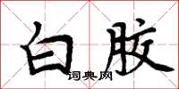 周炳元白膠楷書怎么寫