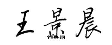 王正良王景晨行書個性簽名怎么寫