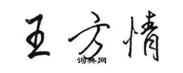 駱恆光王方情行書個性簽名怎么寫