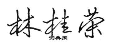 駱恆光林桂榮行書個性簽名怎么寫