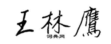 王正良王林鷹行書個性簽名怎么寫