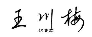 梁錦英王川梅草書個性簽名怎么寫