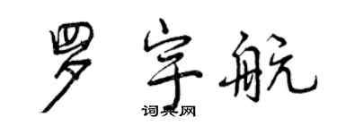 曾慶福羅宇航行書個性簽名怎么寫