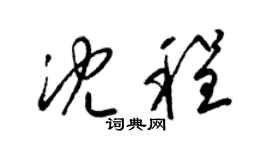 梁錦英沈程草書個性簽名怎么寫