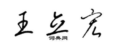 梁錦英王立宏草書個性簽名怎么寫