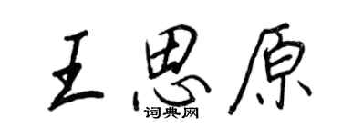 王正良王思原行書個性簽名怎么寫
