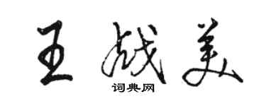 駱恆光王戰美行書個性簽名怎么寫