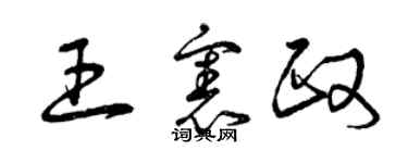 曾慶福王憲政草書個性簽名怎么寫