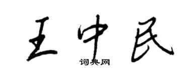 王正良王中民行書個性簽名怎么寫