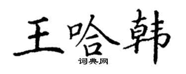 丁謙王哈韓楷書個性簽名怎么寫