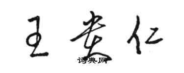 駱恆光王貴仁草書個性簽名怎么寫