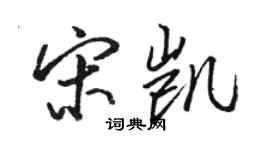 駱恆光宋凱行書個性簽名怎么寫
