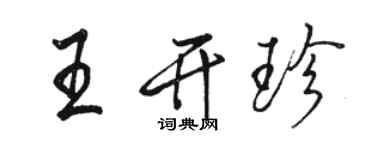 駱恆光王開珍行書個性簽名怎么寫