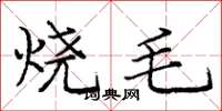 龐中華燒毛楷書怎么寫