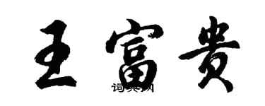 胡問遂王富貴行書個性簽名怎么寫