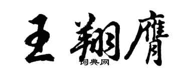 胡問遂王翔膺行書個性簽名怎么寫