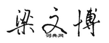 駱恆光梁文博行書個性簽名怎么寫