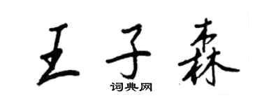王正良王子森行書個性簽名怎么寫