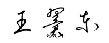 梁錦英王翼東草書個性簽名怎么寫