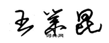 朱錫榮王業昆草書個性簽名怎么寫