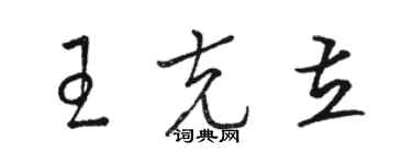 駱恆光王克立草書個性簽名怎么寫