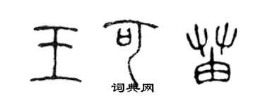 陳聲遠王可苗篆書個性簽名怎么寫