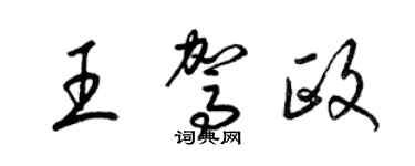 梁錦英王駕政草書個性簽名怎么寫