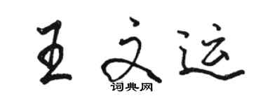 駱恆光王文運行書個性簽名怎么寫