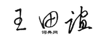 駱恆光王田誼草書個性簽名怎么寫