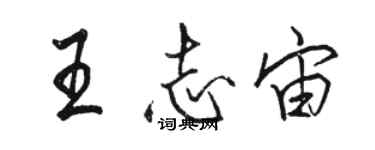 駱恆光王志宙行書個性簽名怎么寫