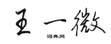 駱恆光王一微行書個性簽名怎么寫