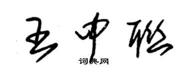 朱錫榮王中聯草書個性簽名怎么寫