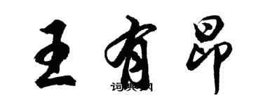 胡問遂王有昂行書個性簽名怎么寫