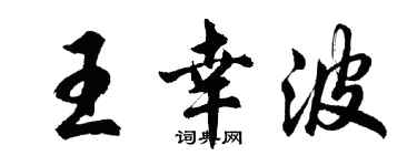胡問遂王幸波行書個性簽名怎么寫