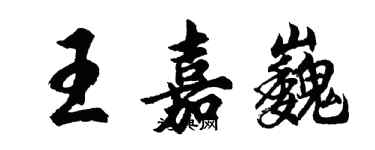 胡問遂王嘉巍行書個性簽名怎么寫