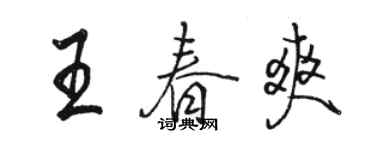 駱恆光王春爽行書個性簽名怎么寫