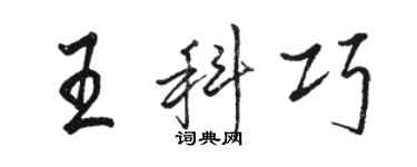 駱恆光王科巧行書個性簽名怎么寫