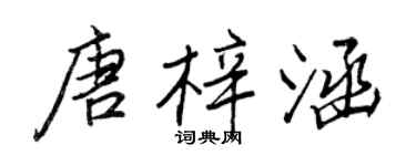 王正良唐梓涵行書個性簽名怎么寫
