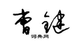 朱錫榮曹鍵草書個性簽名怎么寫